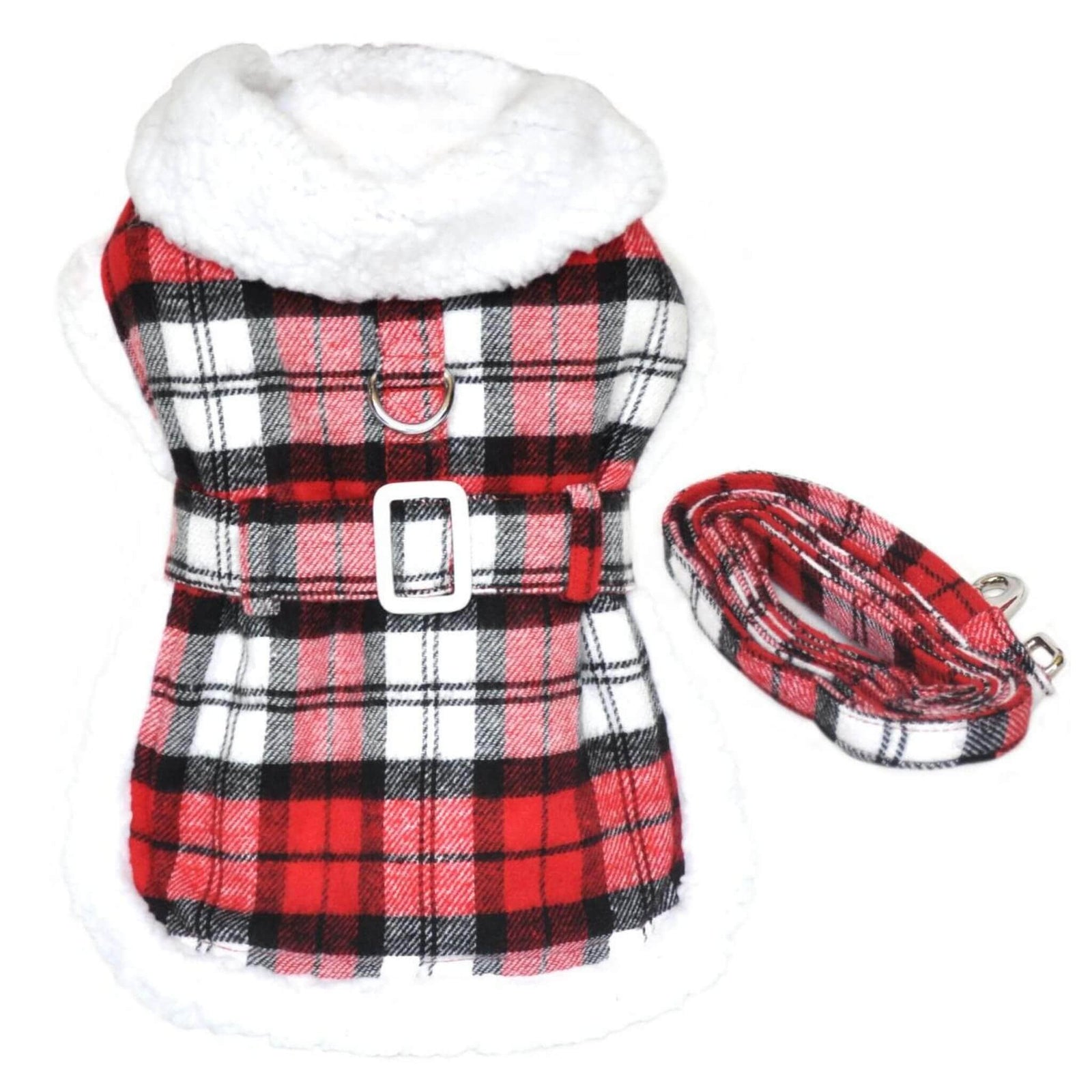Red & White Plaid Dog Coat