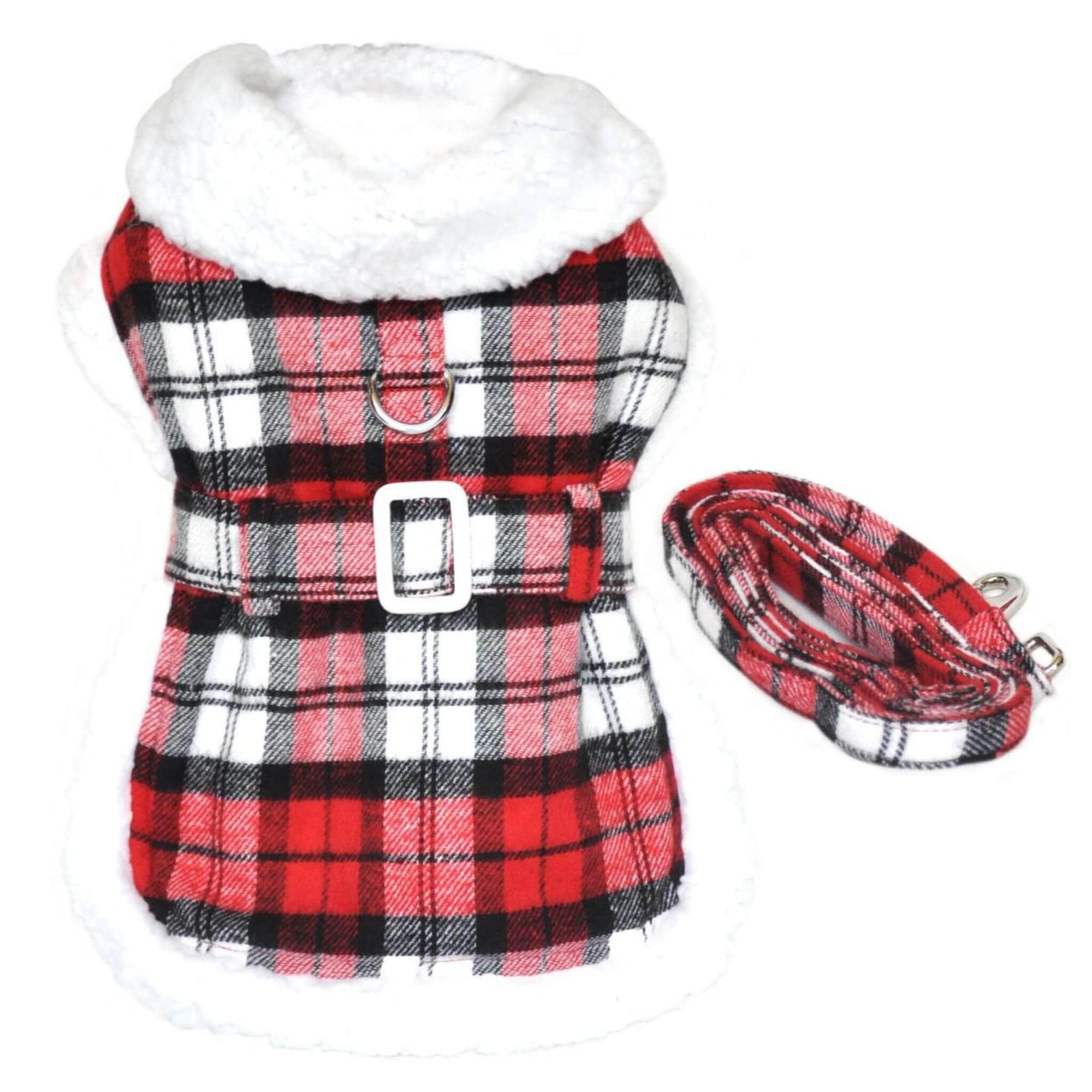 Red & White Plaid Dog Coat