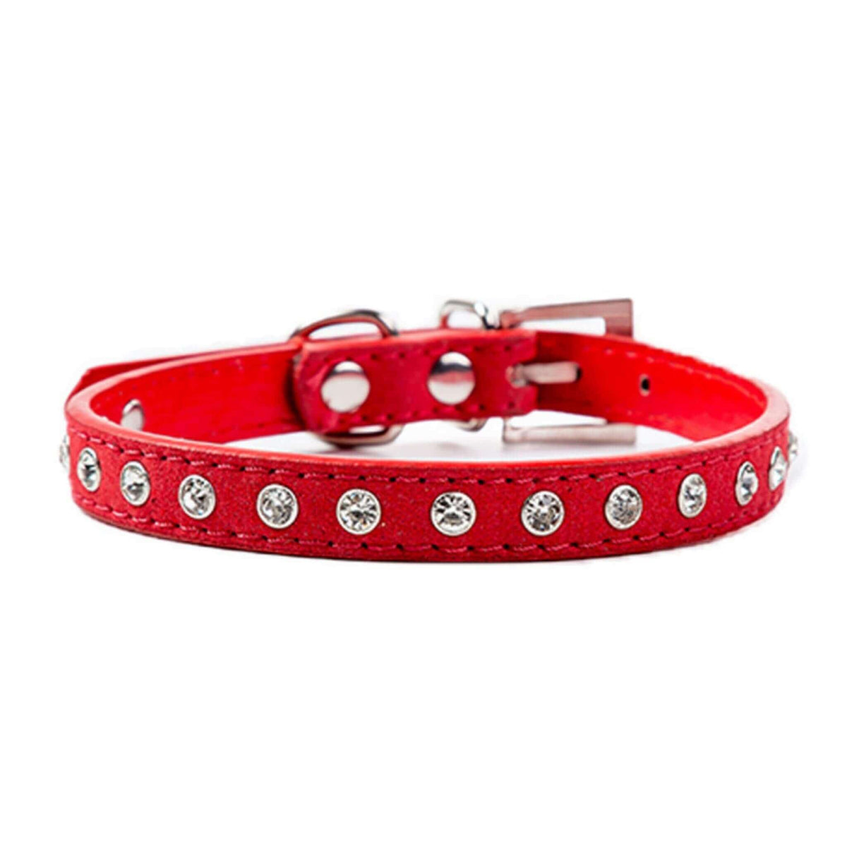 Sparkly Diamond Dog Collar - Red