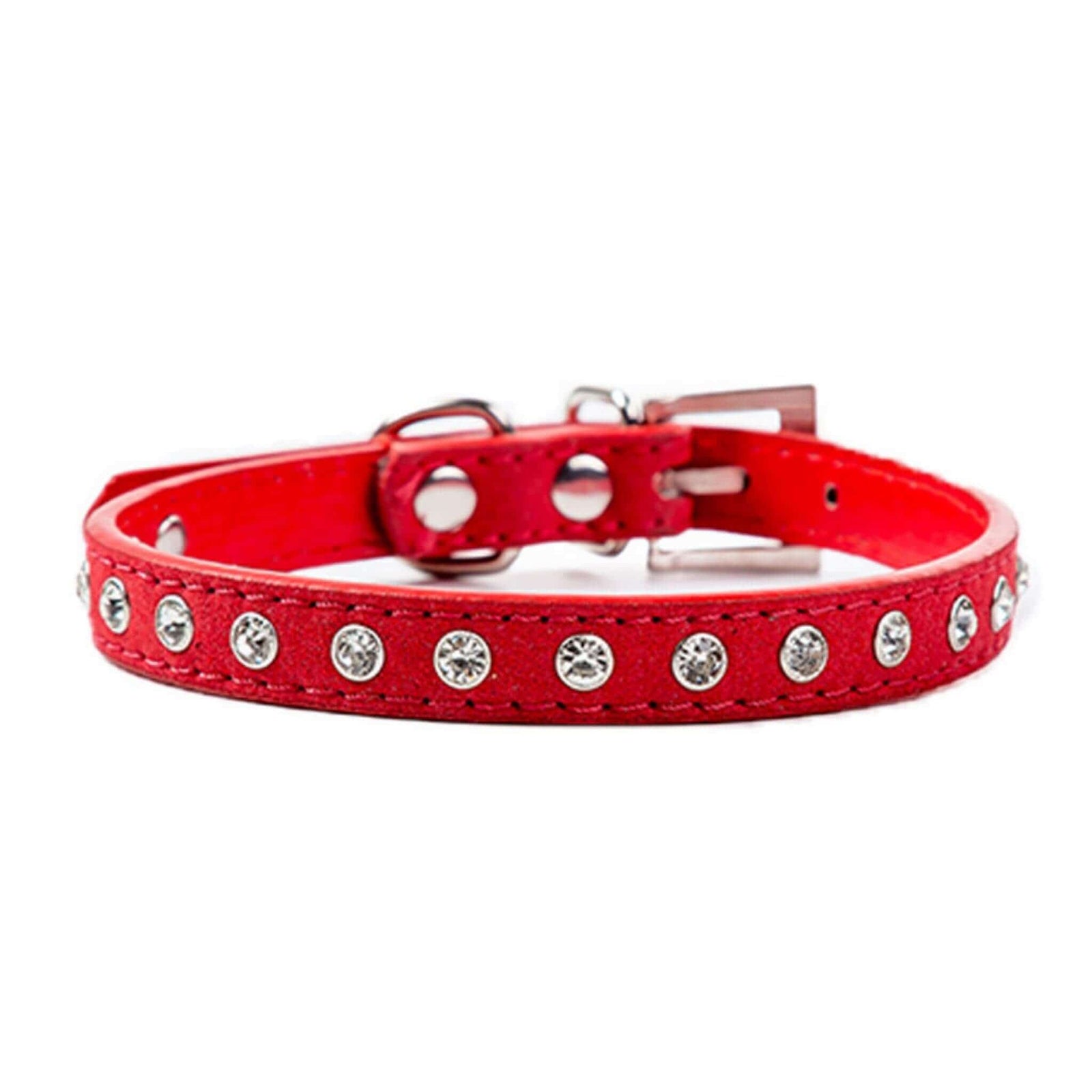 Sparkly Diamond Dog Collar - Red