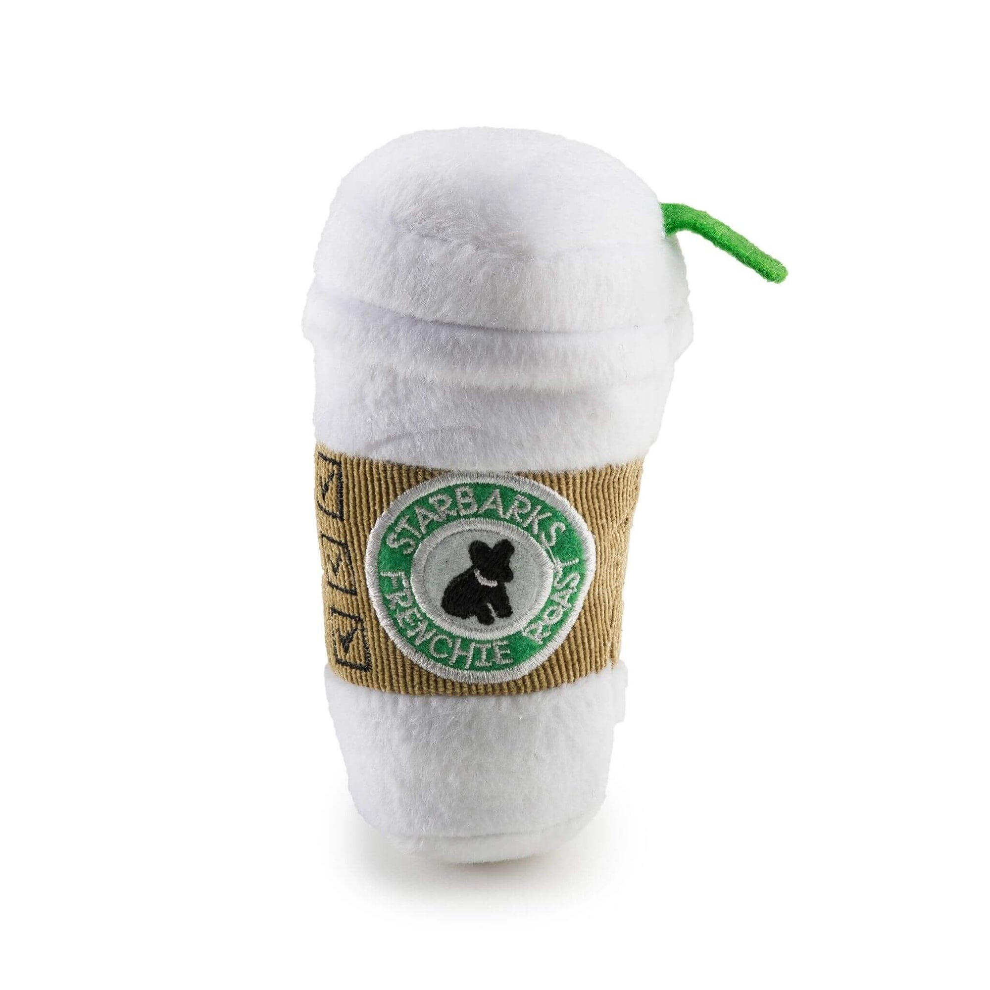 Starbarks Frenchie Roast with Lid Plush Dog Toy