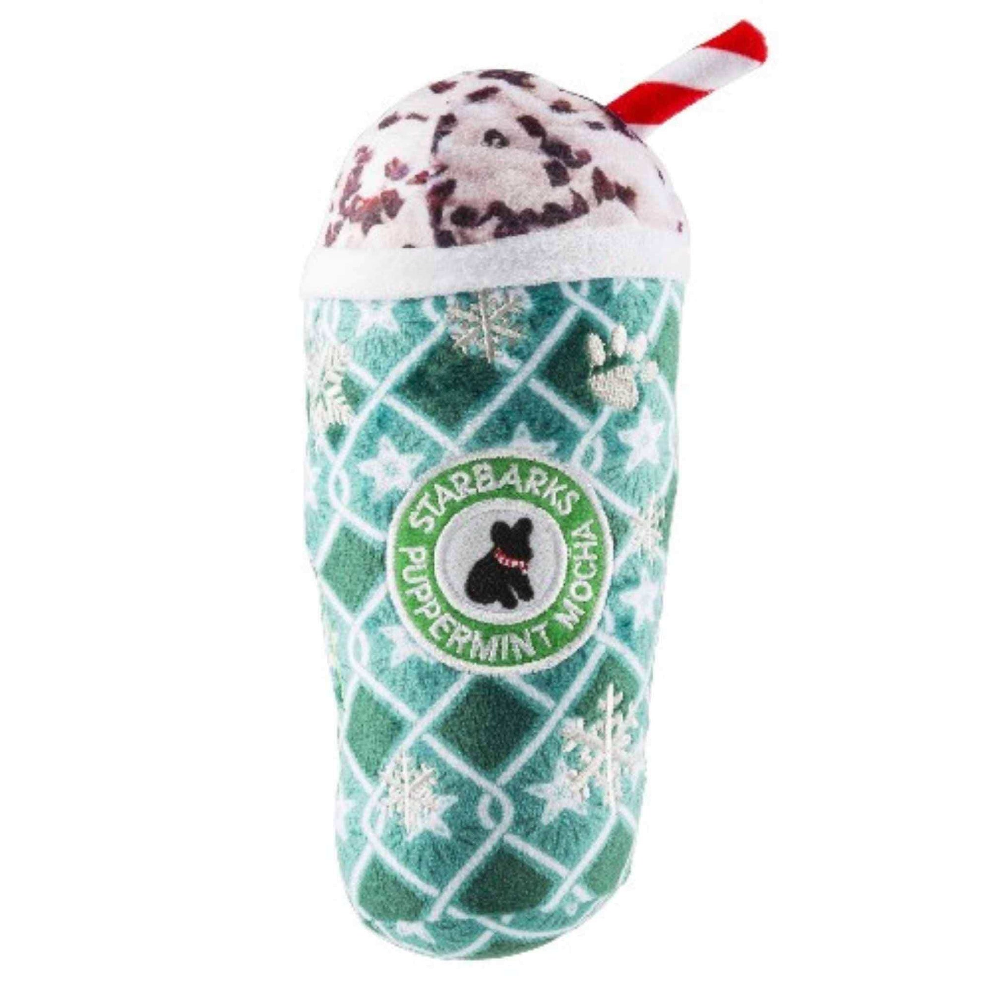 Starbarks Green Stars Puppermint Mocha Dog Toy