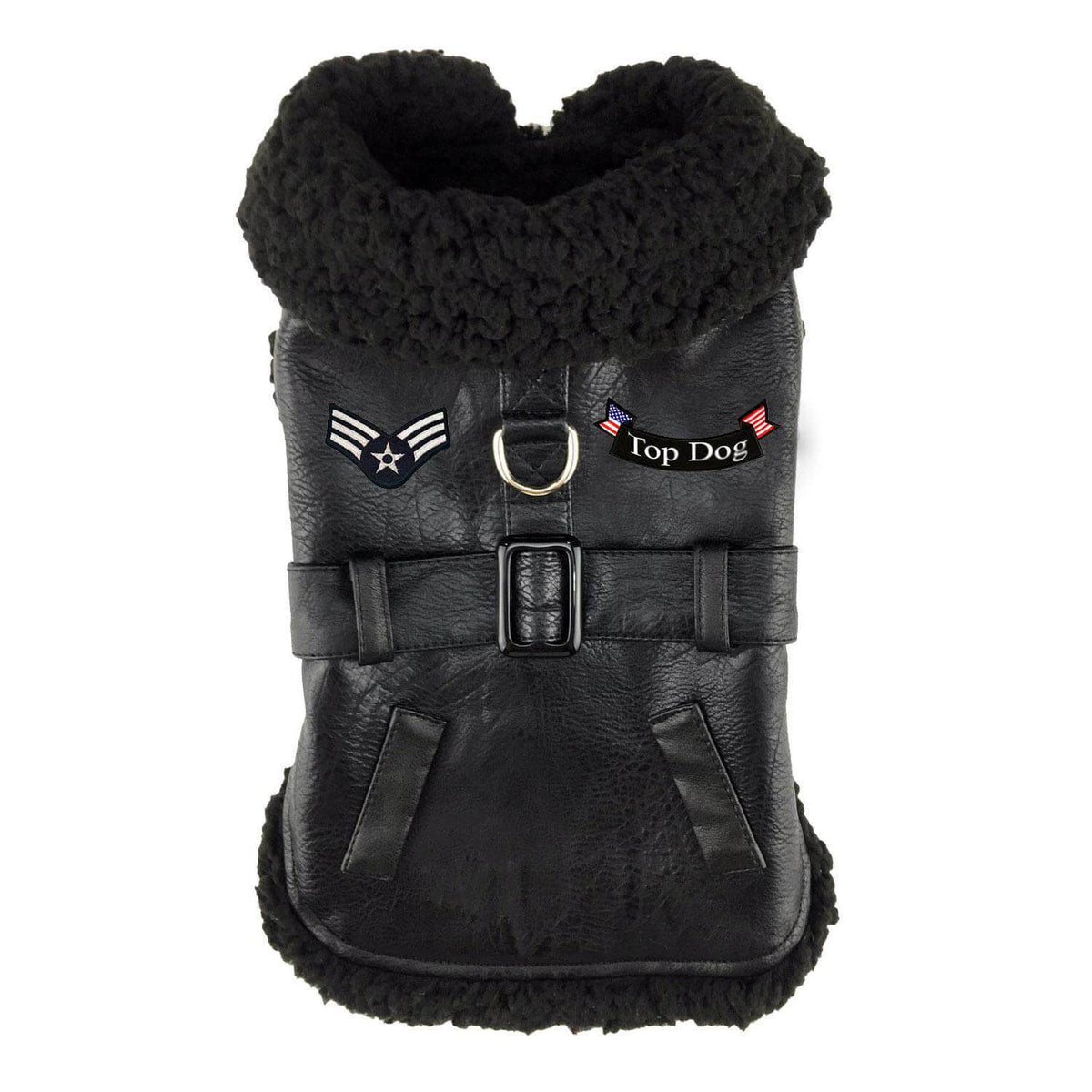 Black Bomber Dog Coat